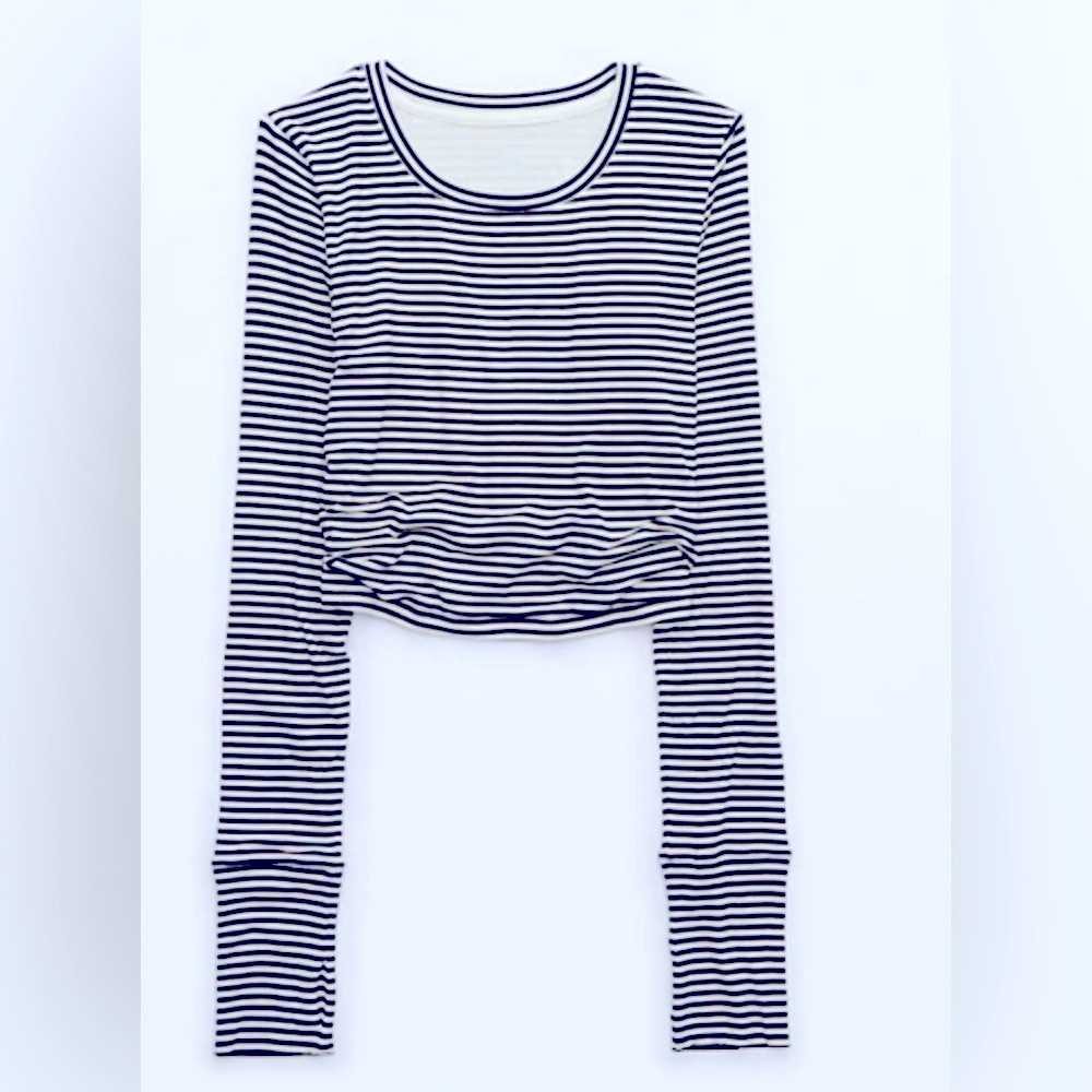 New offline by aerie ruched striped shirt